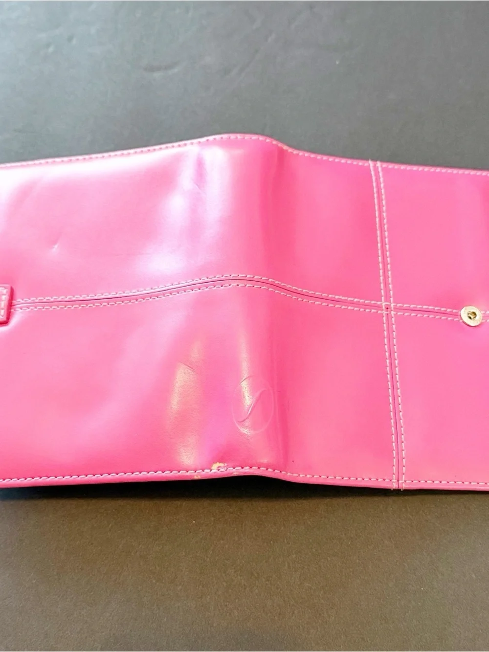Filofax Cross Pink A7 Pocket Organizer Planner Binder 6 Ring Italian Leather